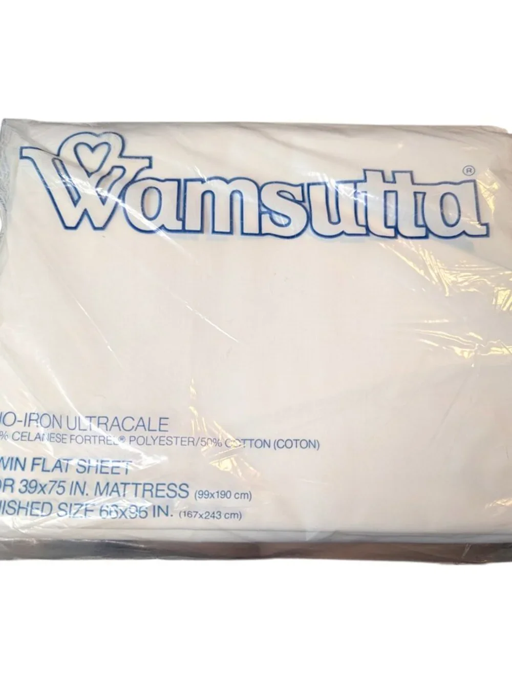 Vintage Wamsutta No-Iron Ultracale White Twin Flat Sheet New Old Stock!
